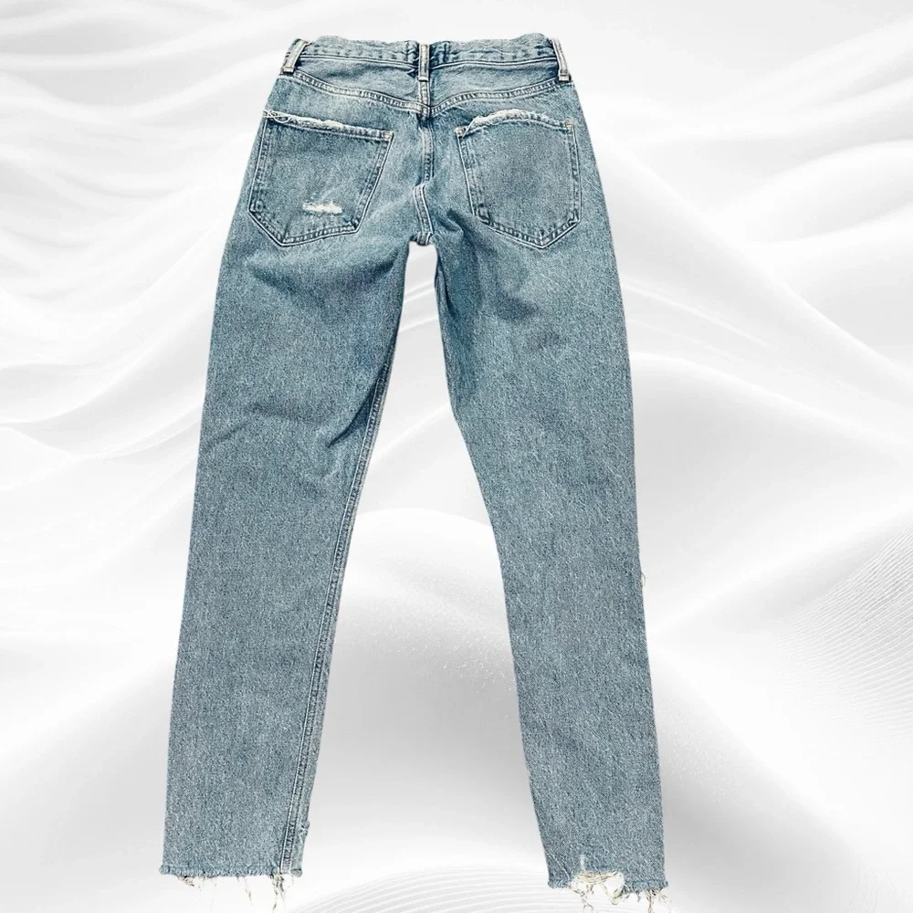 Agolde Jamie Feel Good Jeans Distressed‎ Button Fly Ankle Fray Sz 24X27